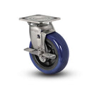 Stainless 4"x2" Eagle Polyurethane Precision Ball Bearing Side-Lock Caster with 4"x4.5" Plate