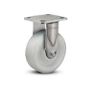 Stainless 5"x2" White Nylon Roller Bearing Rigid Caster with 4"x4.5" Plate