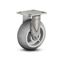 Stainless 5"x2" Performa Rubber (Round) Roller Bearing Rigid Caster with 4"x4.5" Plate