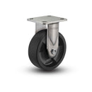 Stainless 5"x2" Hi-Temp Nylon Delrin Bearing Rigid Caster with 4"x4.5" Plate