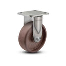 Stainless 5"x2" Thermo Hi-Temp Precision Ball Bearing Rigid Caster with 4"x4.5" Plate