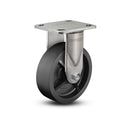 Stainless 5"x2" Polyolefin Roller Bearing Rigid Caster with 4"x4.5" Plate