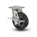 Stainless 5"x2" Hi-Temp Nylon Roller Bearing CAM-Brake Caster with 4"x4.5" Plate