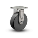 Stainless 6"x2" Commander HD Precision Ball Bearing Rigid Caster with 4"x4.5" Plate