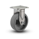 Stainless 6"x2" HD Nylon Glass Filled Roller Bearing Rigid Caster with 4"x4.5" Plate