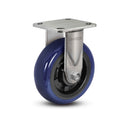 Stainless 6"x2" Eagle Polyurethane Delrin Bearing Rigid Caster with 4"x4.5" Plate