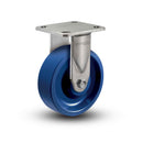 Stainless 6"x2" K Solid Polyurethane Delrin Bearing Rigid Caster with 4"x4.5" Plate