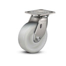 Stainless 6"x2" White Nylon Delrin Bearing Caster with 4"x4.5" Plate