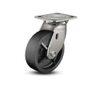 Stainless 6"x2" Polyolefin Precision Ball Bearing Caster with 4"x4.5" Plate
