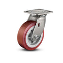 Stainless 6"x2" HI-TECH Polyurethane Delrin Bearing Caster with 4"x4.5" Plate