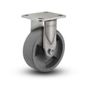 Stainless 8"x2" HD Nylon Glass Filled Precision Ball Bearing Rigid Caster with 4"x4.5" Plate