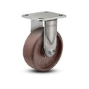 Stainless 8"x2" Thermo Hi-Temp Delrin Bearing Rigid Caster with 4"x4.5" Plate