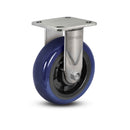 Stainless 8"x2" Eagle Polyurethane Roller Bearing Rigid Caster with 4"x4.5" Plate