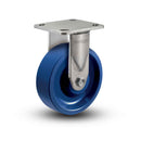 Stainless 8"x2" K Solid Polyurethane Delrin Bearing Rigid Caster with 4"x4.5" Plate