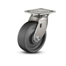 Stainless 8"x2" Solid Elastomer Delrin Bearing Caster with 4"x4.5" Plate