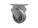 Dolly 3.5"x1.25" Performance XS Rubber Rigid Caster with 3-5/8" x 2-1/2" Plate