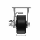 Top dimensioned CAD view of a Pemco Casters 4" x 2" wide wheel Rigid caster with 4" x 4-1/2" top plate, with a side locking brake, Phenolic wheel and 800 lb. capacity part