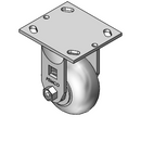 4"x2" Thermo-Rubber (Donut) Delrin Bearing Rigid Caster with 4"x4.5" Plate