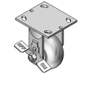 4"x2" Thermo-Rubber (Donut) Roller Bearing Rigid Side-Lock Caster with 4"x4.5" Plate