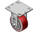 4"x2" Thermo-Urethane Precision Ball Bearing Rigid Caster with 4"x4.5" Plate