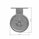 5"x2" Cast Iron Wheel Side Locking Rigid Caster