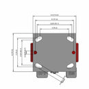 5"x2" Polyurethane-on-Iron Wheel Side Locking Rigid Caster