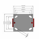 5"x2" Polyurethane-on-Iron Wheel Rigid Caster