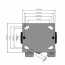 5"x2" Rubber-on-Iron Wheel Side Locking Rigid Caster