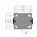 5"x2" Rubber-on-Iron Wheel Rigid Caster