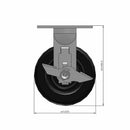 5"x2" Phenolic Wheel Side Locking Rigid Caster