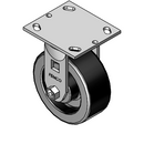 5"x2" Polypropylene HD Delrin Bearing Rigid Caster with 4"x4.5" Plate