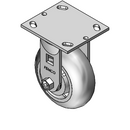 5"x2" Thermo-Rubber (Donut) Roller Bearing Rigid Caster with 4"x4.5" Plate