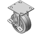 5"x2" Thermo-Rubber (Flat) Precision Ball Bearing Rigid Side-Lock Caster with 4"x4.5" Plate