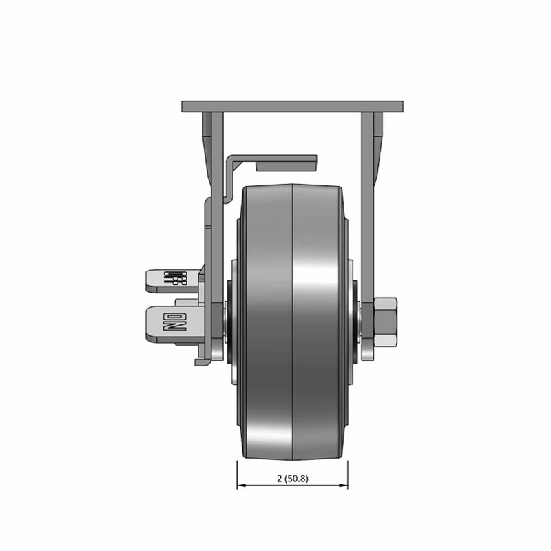 5"x2" TPR Wheel Side Locking Rigid Caster