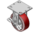 5"x2" Thermo-Urethane Precision Ball Bearing Rigid Side-Lock Caster with 4"x4.5" Plate
