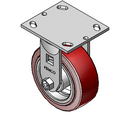 5"x2" Thermo-Urethane Precision Ball Bearing Rigid Caster with 4"x4.5" Plate