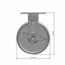 6"x2" Cast Iron Wheel Side Locking Rigid Caster