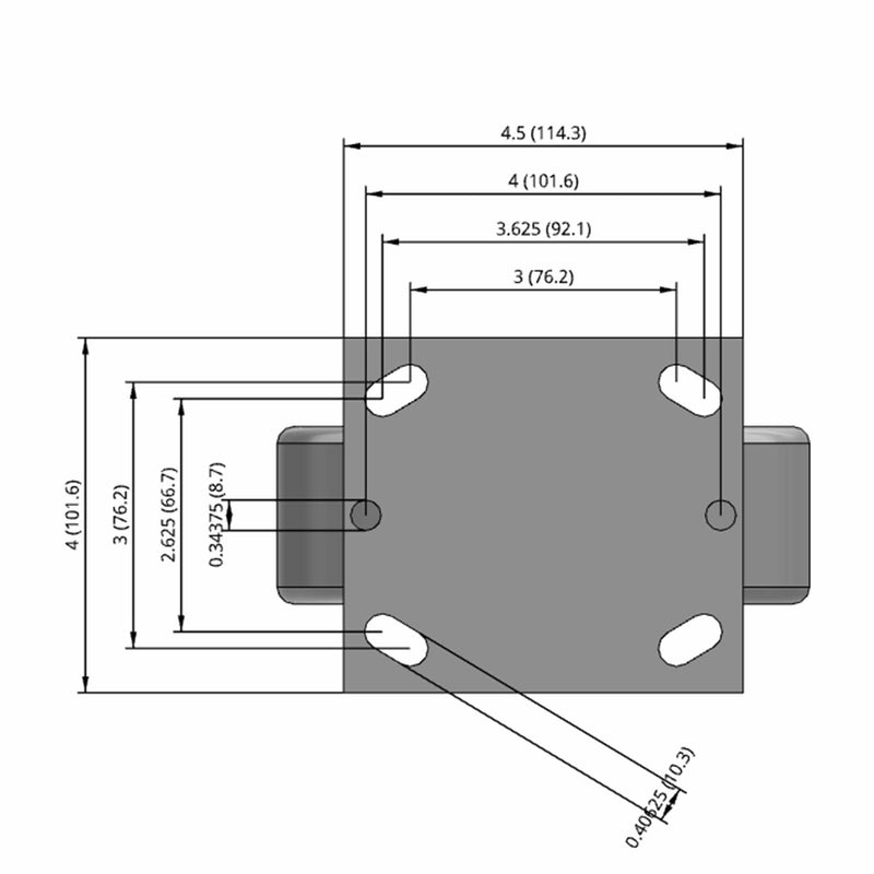 6"x2" Cast Iron Wheel Rigid Caster