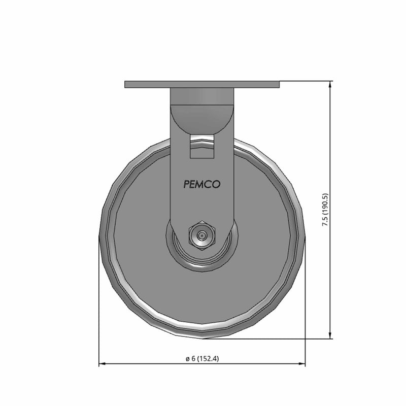 6"x2" Cast Iron Wheel Rigid Caster