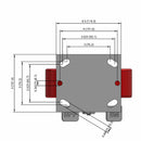 6"x2" Polyurethane-on-Iron Wheel Side Locking Rigid Caster