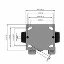 6"x2" Rubber-on-Iron Wheel Side Locking Rigid Caster