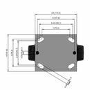 6"x2" Rubber-on-Iron Wheel Rigid Caster