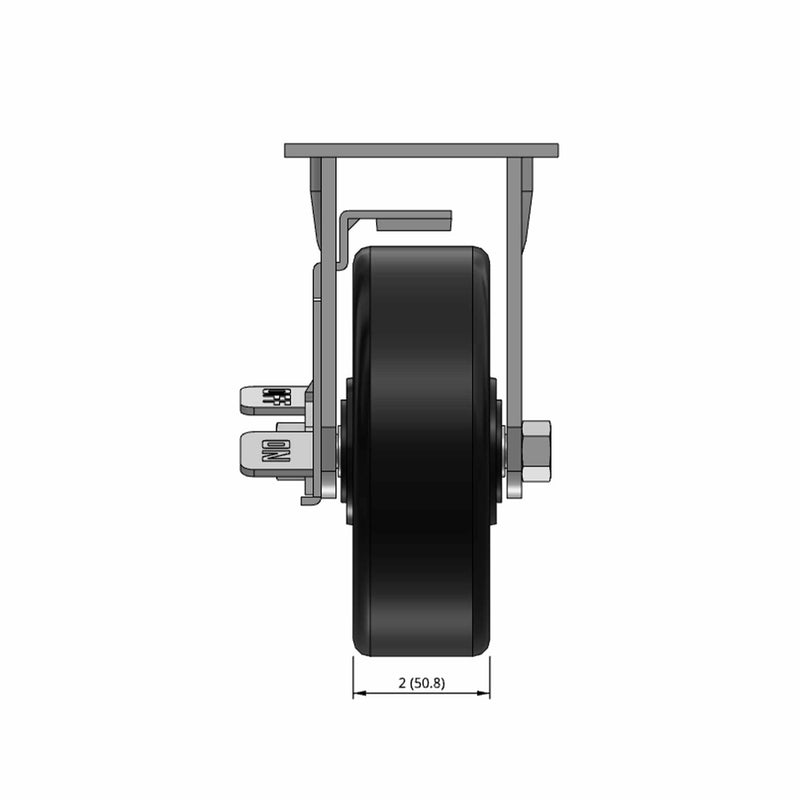 6"x2" Phenolic Wheel Side Locking Rigid Caster