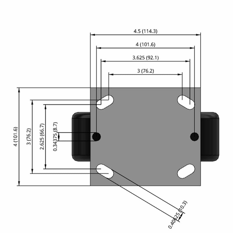 6"x2" Phenolic Wheel Rigid Caster