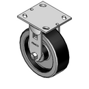 6"x2" Polypropylene HD Delrin Bearing Rigid Caster with 4"x4.5" Plate