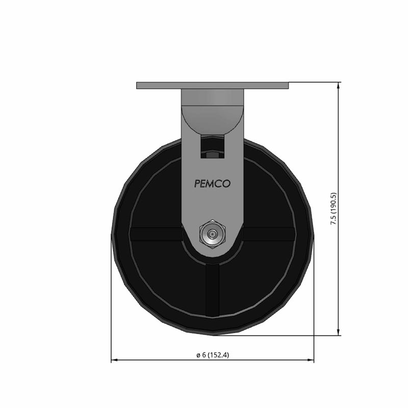 6"x2" Polypropylene Wheel Rigid Caster