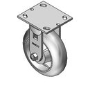 6"x2" Thermo-Rubber (Donut) Precision Ball Bearing Rigid Caster with 4"x4.5" Plate