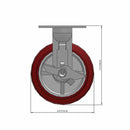 6"x2" TPU Wheel Side Locking Rigid Caster