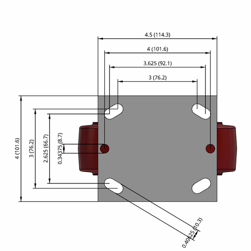 6"x2" TPU Wheel Rigid Caster