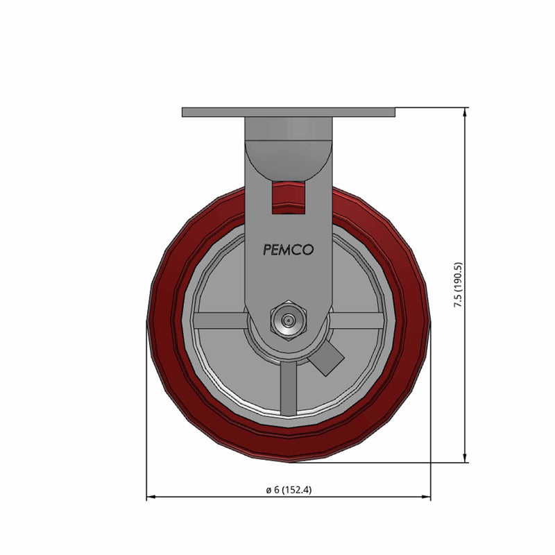 6"x2" TPU Wheel Rigid Caster
